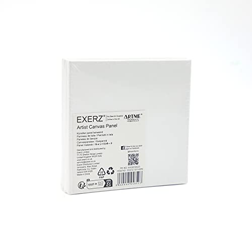 Exerz 10x10cm Canvas Panels 3mm 280gsm 100% Cotton/Blank Artist Canvas Board/Triple Primed/Acid Free/Medium Grain - Oil & Acrylic - Image 3