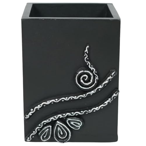 Image of Decorative Embossed Design Pencil and Pen Stand | Desk Organizer for Stationery Storage | Suitable for Office Desk, Study Table, Home and Workspace Use (Design 3)