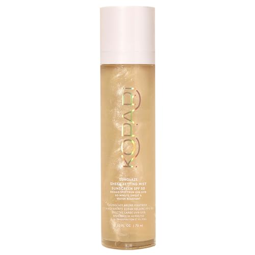 Kopari Sunglaze Sheer Setting Mist Sunscreen SPF 50, Weightless, Fast Drying, Ultra-Fine Setting Spray, Made With Hyaluronic Acid, Sets Makeup For A Hydrated, Dewy Finish, 2.53 fl oz