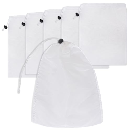 6 Pcs Pool Vacuum Cleaner Filter Bags Fine Mesh with Locking Cord Pool Skimmer Net Bags Pool Leaf Net Replacement Mesh Bag for Leaf Vacuum Pool Cleaners Pools Aquariums Ponds