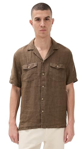 Faherty Men's Short Sleeve Reserve Basque Camp Shirt