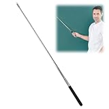 Zeigestab Ausziehbar 100 cm, Teleskopstab mit Griff, Zeigestock Ausziehbar Edelstahl, Kompakter Zeigestab für Unterricht Präsentation Dirigieren (Schwarz)