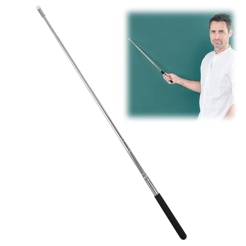 Baguette de pointage extensible 100 cm, tige télescopique avec poignée, bâton de pointage extensible en acier inoxydable, baguette de pointage compacte pour...