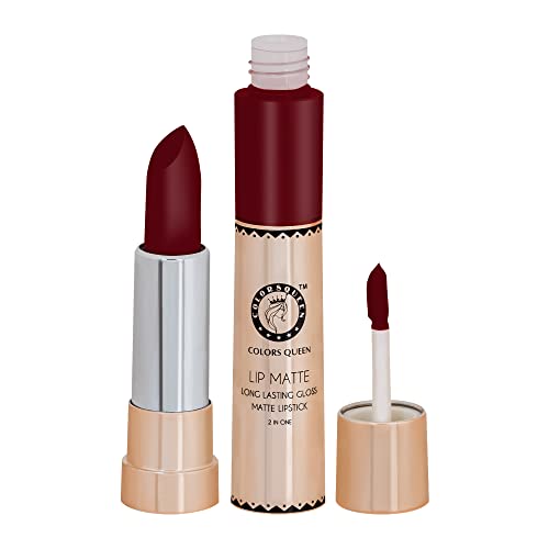 Image of Colors Queen 2 in 1 Matte Lipstick | Lip Matte | Long Lasting Gloss, Waterproof, Non Transferable| (37 - Fire Red 8g)