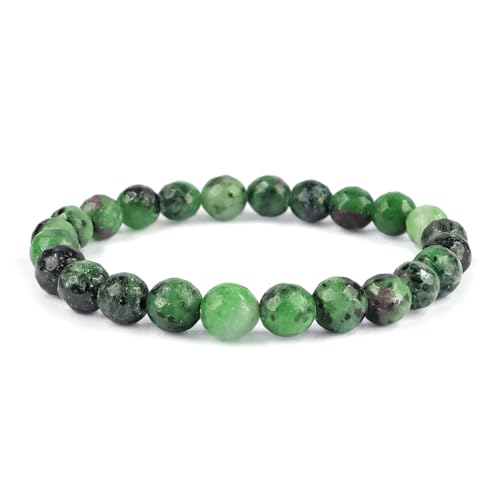 Image of Reiki Crystal Products Natural Crystal Stone 8 mm Faceted Diamond Cut Beads Bracelet for Men & Women | Reiki Charged Gemstone Bracelet | Multiple Stone Variants Available