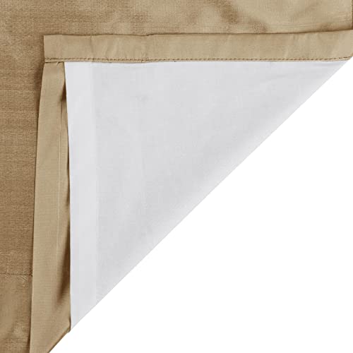 Chadmade 100% Dupioni Silk Curtain 102 Inches Length Drape Grommet Top Room Darkening For Door Window 50Wx102L, 1 Panel, Biscuit, Selman Collection #TOP4