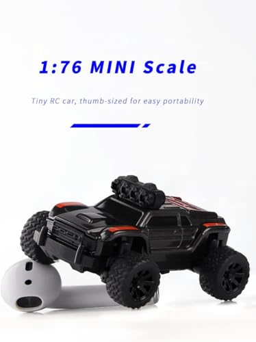 Image of Turbo Racing 1:76 Scale RC Sport Car, 2.4GHZ Remote Control Mini Model Crawler Car with Full Proportional RTR for Adults Toys (Monster Truck Yellow C81)