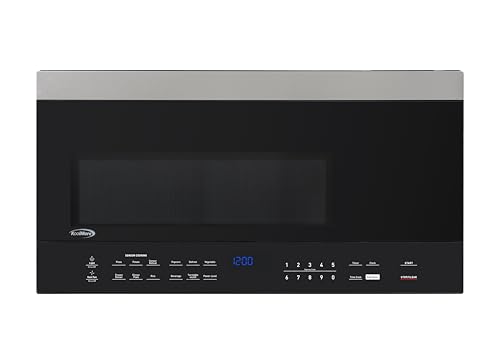 Image of KoolMore 30-inch 1.6 cu. ft. Over the Range Microwave Oven with Sensor Cooking, 1,000 Watts and 300 CFM in Stainless-Steel and Black, UL Listed