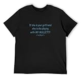 Photo Gallery if she is your girlfriend why is she playing with my mullet funny cotton t-shirt top short sleeve t-shirt black s Photo Gallery if she is your girlfriend why is she playing with my mullet funny cotton t-shirt top short sleeve t-shirt black s