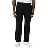 Amazon Essentials Men's Regular Fit French Terry Open Bottom Sweatpant, Black, Medium