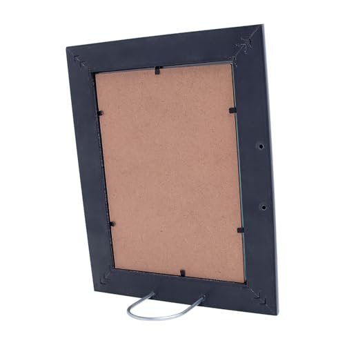 Image of GOLDEN PEACOCK Set of 2 5x7 Inch Photo Frames - Premium Piano Black & Silver Finish | Modern Tabletop & Wall Hanging Picture Frames for Home, Office & Gifting