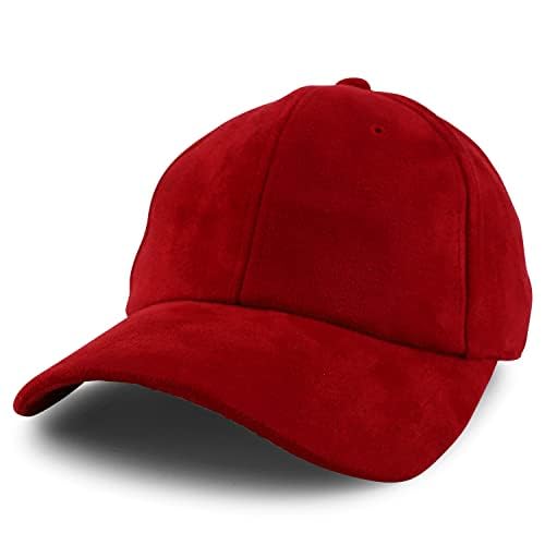 Trendy Apparel ShopPlain Faux Suede Leather Adjustable Structured Baseball Cap