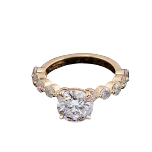 Bague de fiançailles moissanite en argent 925 plaqué or 14k prestige VVS