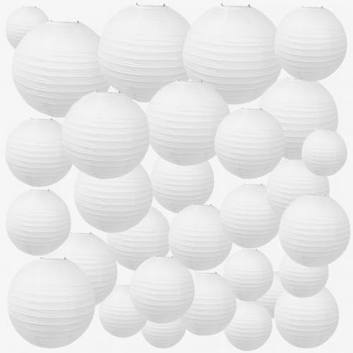 Druuzyl Lanterne di Carta Bianche 30Pcs Lanterna di Carta...