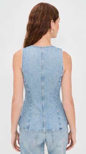 Madewell Women's Denim Scoop Neck Vest in Edmonson Wash3