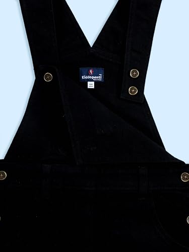 Image of KiddoPanti Girls Solid A-Line Fit Pinafore 5 Pocket Denim Dungaree Skirt