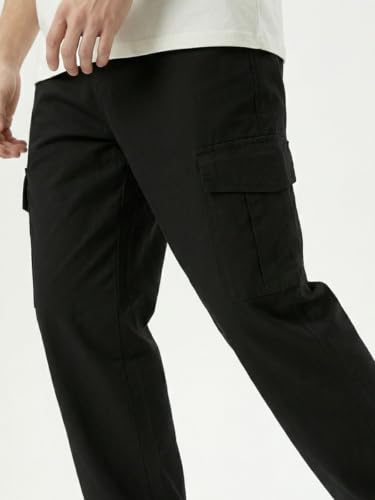 Image of Leriya Fashion Men Cargo Pants | 6 Pocket Cotton Cargo Joggers for Men | Loose Fit Stylish Pant with Pockets | Casual Baggy Trousers & Streetwear Lower (Available in Plus Size)