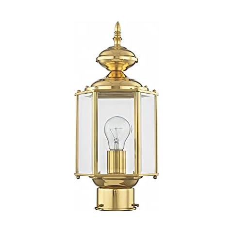 Livex Lighting Outdoor Post with Clear Beveled Glass Shades Cover