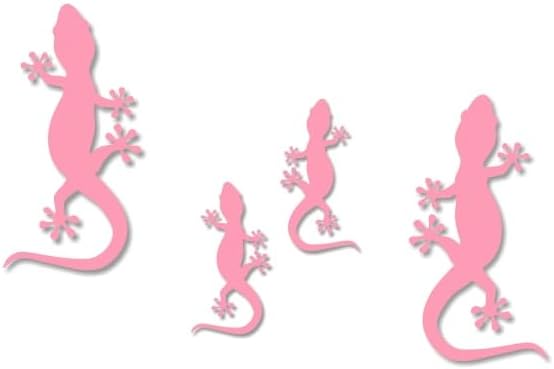 4 Gecko Climbing Vinyl 4" and 7" Decal Set Reptile Lizard Cute Car Decals Pet Terrarium Accessories Stickers (4 Solid White Decal Set) image 5