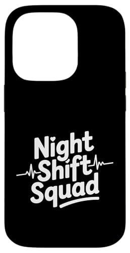Night Shift Squad Funny Say Healthcare EKG �n�[�g�r�[�g �X�}�z�P�[�X iPhone 14 Pro �p