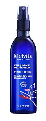 Melvita - Eau Florale de Géranium - Lotion Tonique Multi-Usages - Hydratante et Apaisante - Tous Types de Peaux - 200ml