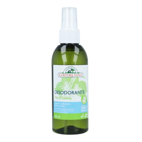 Corpore Sano - Desodorante en Spray Tilo y Salvia, Natural, Elimina el Mal Olor, Hasta 24h de Protección, Extracto Bio Certificado, Vegano, Sin Parabenos, Siliconas Aluminio, ni Triclosán, 150ml
