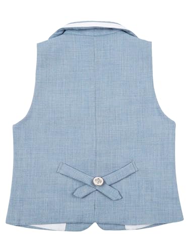 Boys Suit Vest Fully Lined One Button British Formal Dress Waistcoat for Wedding Party4
