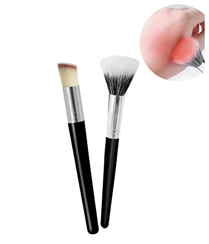 Makeup Brush,Foundation Brushes?Blush Brush, Concealer Brush?Contour Brush, Powder Brush, Professional Makeup Brush, Makeup Brush Set, Face Makeup Brush, Suitable For Face Makeup?2PCS?