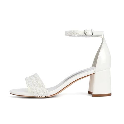 Low Block Heel Wedding Shoes for Bride Open Toe Bridal Shoes Wedding Heeled Sandals3