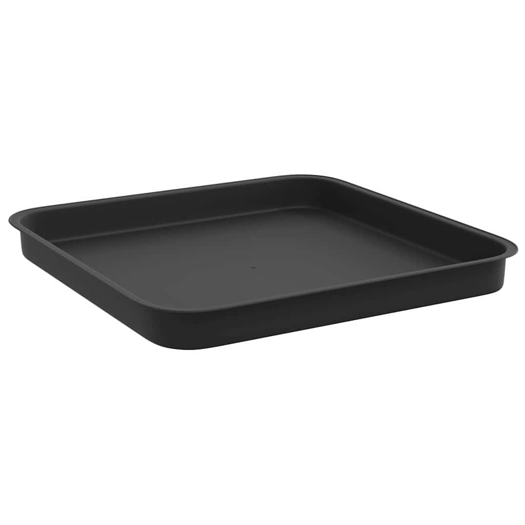 Fengshui Set di 6 fioriere in plastica nera, 28,5 cm | Quadrato, altezza 22 cm, con fori di drenaggio, per interni ed esterni