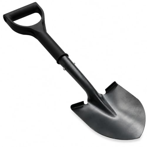 Detecting Innovations Round Point Mini Shovel Heavy-Duty Carbon Steel Gardening Hand Shovel with Y-Shaped Handle | Multifunctional Digger for Garden Camping & Outdoor Use