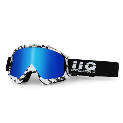 IIQBOVEN Maschera Motocross,Occhialoni Moto Visiera Cross, Occhiali Da MTB/Enduro, Occhiali Da Moto, Occhiali MX Per Uomini Donne Giovani, Adatti A Occhiali Da Mtb Mascherine Casco Cross