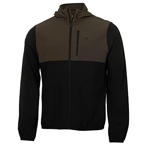 Preisvergleich Produktbild Calvin Klein Herren Farbblock Ultra Lite Golf Jacket - Schwarz / Khaki - L