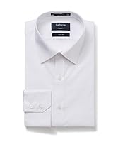 Van Heusen Men's Euro Tailored Fit Business Shirt Check ,Raw White ,Medium