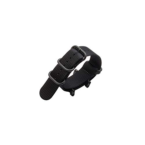 Hanyton Watch Wrist Band Compatible with Suunto Core, Premium Woven Nylon Canvas Strap Replacement Kit, 24mm Sport Strap, Lugs Adapter, Threadlocker, Screw Tools (A-Black)