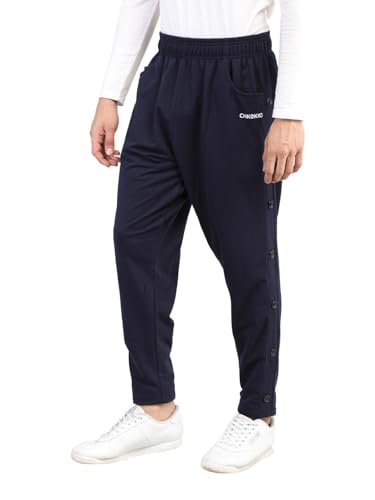 CHKOKKO Men Casual Track Pant Gym Workout Lower with Pocket Navy S