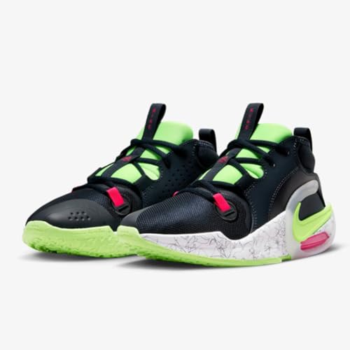 Nike Air Zoom Crossover 2 Big Kids' Basketball Shoes (FB2689-400, Dark Obsidian/Lime Blast/Fierce Pink/White) Size 62