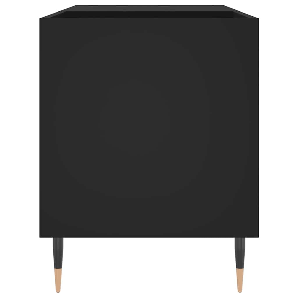 Armadio per dischi in legno, 85 x 38 x 48 cm, con gambe in ferro, spazioso per dischi in vinile, piastra superiore stabile per giradischi, credenza per soggiorno