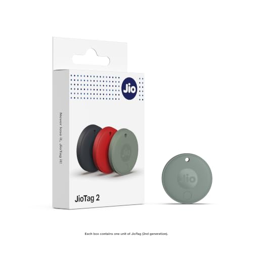 Image of JioTag (2nd Generation) (Olive) - Android or iOS Compatible IP64 Rated Worldwide Item Finder for Keys, Wallets, Luggage, Gadgets and More |1+1 Year Battery | No SIM Needed
