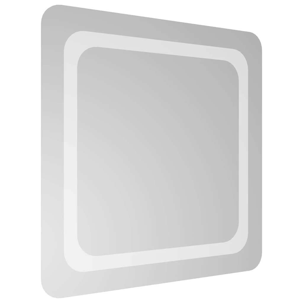 Espejo de baño LED de 50 x 50 cm, cristal con protección IP65, interfaz USB, espejo de maquillaje para baño, espejo de pared con gancho para fácil montaje, espejo cosmético para pasillo y