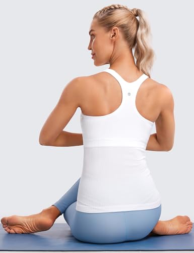 Image of CRZ YOGA Seamless Rib Scoop Neck Tank Tops