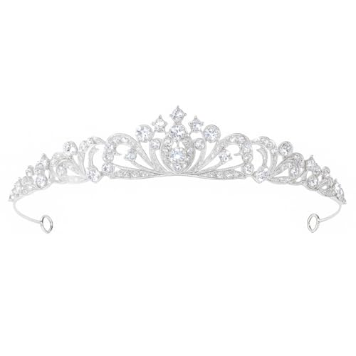 Couronne de Mariage Diadème, Couronne Princesse Strass, DiadèmeFemme Élégant pour Mariageet Fêtes, Diadème Mariage Chic, Accessoire Brillant pour...