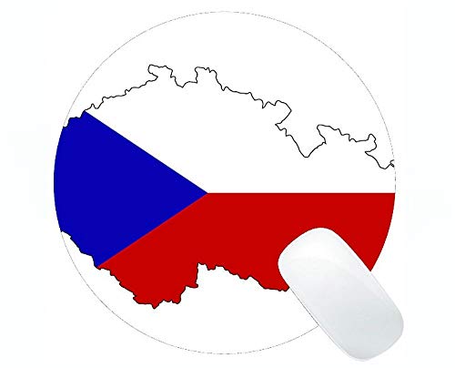 Tapis de souris rond avec bord verrouillable, République tchèque, Tapis de souris rond personnalisé pour jeux de rôle US0423