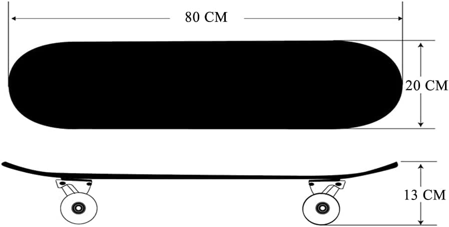 COOLBABY WHD5066-SRK Complete Skateboards- Standard Skateboards with Colorful Flashing Wheels for Beginners Kids Boys Girls Teenager Skateboards (BLACK&BLUE), SKATEBOARD