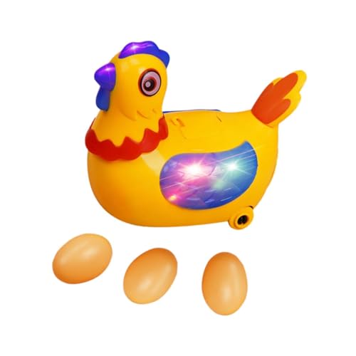 RCGOFOLLOW Poule Jouet Qui Marche et Chante, Poule électrique pondeuse d'œufs, poupée imitant Les mouvements et Les Sons de la Ponte, Poussin Parlant, Marchant, Chantant et Dansant