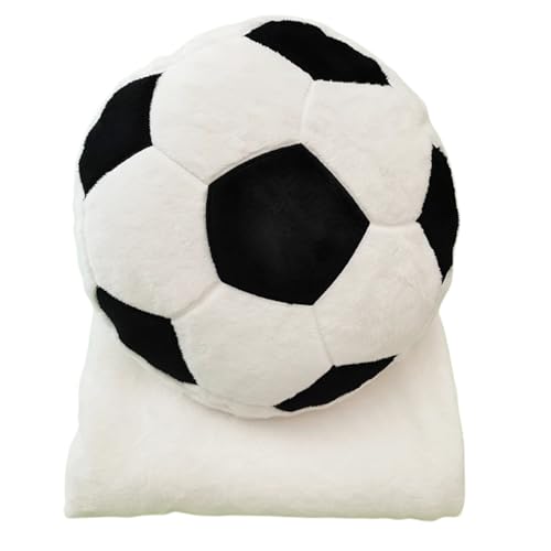 Cozy Soccer-Themed Plush Pillow & Blanket Set – Perfect Soccer Gift for Kids and Teens – Soft Toddler Blanket and Football Decor Ideal for Boys Rooms – Cozy Travel