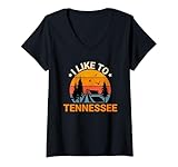Photo Gallery donna vintage sunset tennessee, hiking camping, outdoors tennessee maglietta con collo a v Photo Gallery donna vintage sunset tennessee, hiking camping, outdoors tennessee maglietta con collo a v