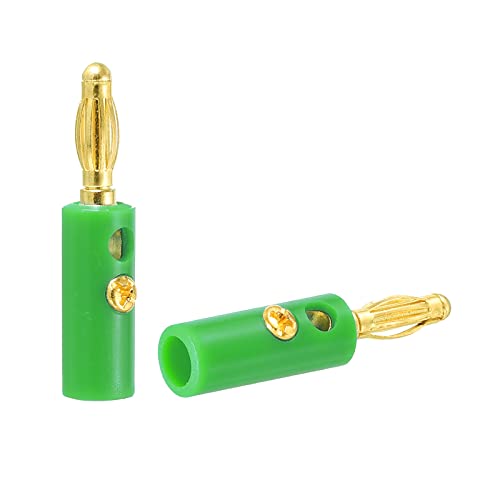 PATIKIL 10 Pack Banana Plugs Connector Screw Type Speaker Banana Plugs 4mm Gold-Plated Alloy Green for Speaker Wires Sound Systems - Image 4