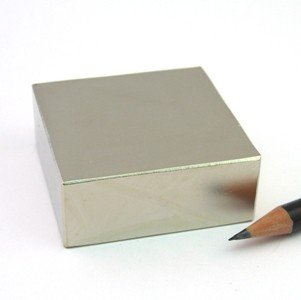 magnet-shop Quadermagnet 50,0 x 50,0 x 20,0 mm N40 Nickel - hält 70 kg, Neodym Supermagnet Powermagnet Haftmagnet Rechteckmagnet