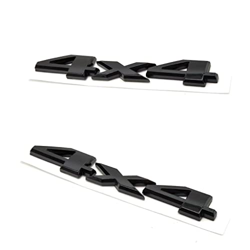 Image of YUGEYE 2PCS 4X4 Emblem Badge 3D Logo Compatible with Rear Tailgate 2005-2018 4 X 4 (Black)